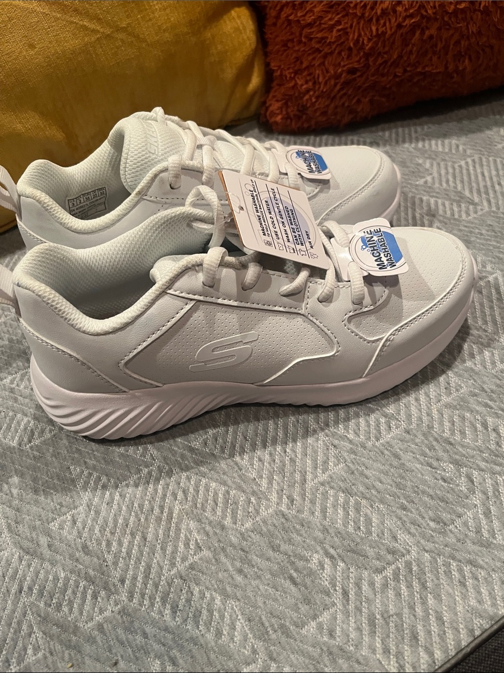 Skechers Kids White Lace-Up Athletic Sneakers
